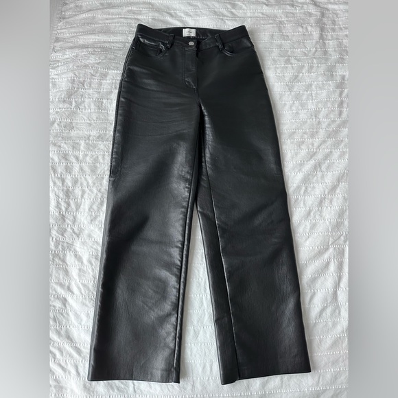 Aritzia Wilfred Cropped Melina Black Vegan Leather pants size 4 - Picture 6 of 11